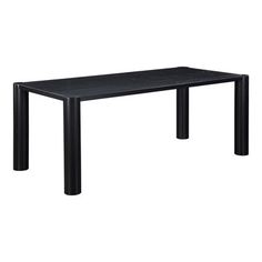 the table is made out of wood and has black legs