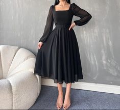 Black Colour Gown Designs, Ankle Length Prom Dress, Black Frock, Long Frock Designs, Casual Frocks, Frock For Women, Classy Prom Dresses, Girls Frock Design, Elegant Dresses Classy