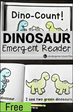 dinosaur emergent reader with free printables to help students learn how to read