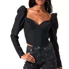 Betty Top Features A Statement Sweetheart Neckline That Leads To A Structured, Corset Bodice. Side Zip Closure Sweetheart Neck Long Puffy Sleeves 93% Polyester, 7% Elastane Sweetheart Neck Top, Satin Wrap Top, Structured Corset, Ruffle Long Sleeve Blouse, Sheer Long Sleeve Top, Tie Waist Top, Blouse Tank Top, Corset Bodice, Astr The Label