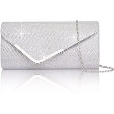 Clutch Purses For Women, Shiny Sequin Envelope Clutch Evening Bag With Chain, Fashion Sparkly Party Prom Purse Sequin Imported Classic Evening Bagincludes A Shiny Sliver Clutch (7.87 X 3.93 X 1.96 Inch/20 X 5 X 10 Cm) And A Metal Chain (47.24 Inch/120 Cm). Bag Covered Sparkling Glitter That Brings Glamour To Your Formal Dress, Enough Space For Your Phone, Keys, Lipstick And Essentials Sparkling Fashion: The Ladies Purse Is Designed In An Envelope Style With An Asymmetrical V-Shaped Flap, Making Silver Clutch Purse, Prom Bag, Prom Purse, Event Attire, Envelope Handbag, Sparkly Party, Wedding Handbag, Vert Turquoise, Silver Clutch