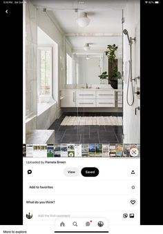 an instagram page with a photo of a bathroom