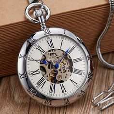 Fob Watch, Pocket Watch Antique, Antique Gift, Mens Anniversary Gifts, Roman Numerals, Snake Chain, Chain Pendants, Silver Watch