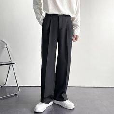 Oversized Pants, Loose Trousers, Harajuku Streetwear, Mens Pants Fashion, Formal Suits, Casual Suit, Mens Luxury, Suit Pants