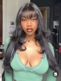 Bangs Wig Hairstyles, Graduation Hairstyles Black Women, Alt Black Woman Hairstyle, Yaki Hairstyles Black Women, Wigs With Bangs For Black Women, Braids With Bangs For Black Women, Wig With Bangs For Black Women, Side Part With Bangs, Graduation Hairstyles For Black Women