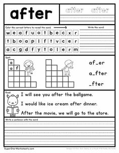 worksheet for beginning and ending the letter sounds with pictures to help students practice their spelling skills