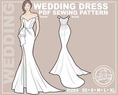 the wedding dress sewing pattern is shown