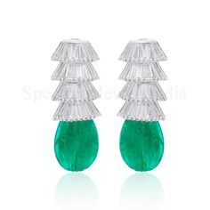 Zambian Emerald Carving Drop Earrings H/SI Baguette Diamond Solid 18k White Gold Diamond Baguette Earrings For Formal Occasions, Baguette Diamond Earrings For Formal Occasions, Formal Baguette Cubic Zirconia Earrings, Luxury Baguette Cut Diamond Earrings For Formal Occasions, Luxury Baguette Diamond Earrings For Formal Events, Luxury Formal Baguette Cut Diamond Earrings, Luxury Baguette Earrings For Formal Occasions, Luxury Baguette Diamond Earrings For Formal Occasions, Fine Jewelry Baguette Earrings For Formal Occasions