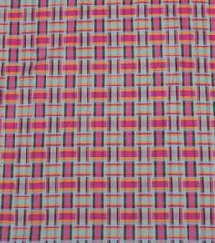 an orange, pink and blue plaid fabric