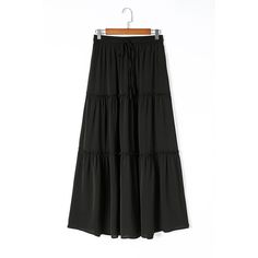 Stylish Feminine Frill Tiered Drawstring Waist Maxi Skirt. Made With High-Quality Materials. Flattering Tiered Design With Frill Details. Adjustable Drawstring Waist. Versatile For Both Casual Formal Occasions. A Must-Have For Fashion-Forward Women. Material: 100% Polyester. Clothing Board, Lisa Fischer, Work Parties, Closet Wardrobe, Tiered Maxi Skirt, Formal Cocktail Dress, Long Skirts, Spring Outfits Women, Body Dress