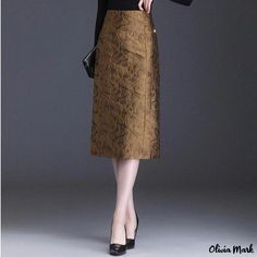 Olivia Mark - Tweed High Waisted Bodycon Skirt with Flared Hem - Incorporating Fashion and Functionality Midi Skirt Casual, Bodycon Pencil Skirt, Balloon Skirt, Bodycon Midi Skirt, Jacquard Skirt, Knit Maxi Skirt, Knit Pencil Skirt, High Waisted Pencil Skirt, Wrap Around Skirt