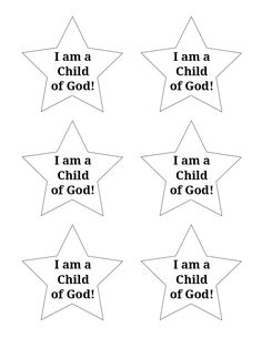 i am a child of god star cutouts for kids to color and print out