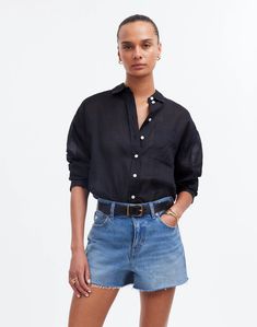 Relaxed Denim Shorts in Kelton Wash: Raw-Hem Edition Community Development, The Fair, Relaxed Style, 100 Percent, Preppy Style, Cute Fashion, Fair Trade, Short Outfits, Work Outfit