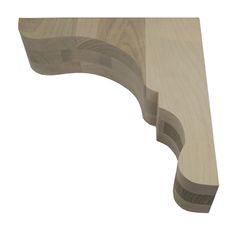 an unfinished wooden shelf with curved edges