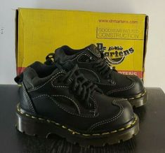 Vintage Dr. Doc Martens Youth Black 6 Eye Hiking Boots new with box   frees shipping Cool Doc Martens, Vintage Doc Martens, Black Doc Martens, Black Hiking Boots, Shoes Dr Martens, Dr Shoes, Doc Marten, Funky Shoes, Shoe Inspo