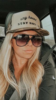 Make any night out or any errand-run a party with this fun Say Howdy, Stay Rowdy Hat! Crafted from 100% nylon mesh, it's perfect for bachelorettes, girls night out, or just a little sassy flair any time you're out and about. Get ready to let the good times roll! (And drink responsibly!) ***CAMO IS BACKORDERED!!!! WILL SHIP WITHIN 7-10 BUSINESS DAYS!!!*** Nashville Style Trucker Hat | Bachelorette Girls Weekend Hat | Cowgirl Style | Trucker Hat Cheetah Dress Outfit, Howdy Hat, Weekend In Nashville, Ashley White, Drink Responsibly, Nashville Style, Fringe Crossbody Bag, Rodeo Outfits, Let The Good Times Roll