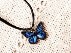 Blue butterfly necklace, Blue butterfly, Necklace, Blue necklace, Blue pendant, Wing necklace, Insec Blue Butterfly Jewelry With Butterfly Print, Blue Butterfly Necklace For Gifts, Blue Butterfly Necklace For Gift, Blue Butterfly Print Jewelry For Gifts, Blue Butterfly Print Jewelry As A Gift, Blue Jewelry With Butterfly Charm For Jewelry Making, Blue Jewelry With Butterfly Print For Gift, Handmade Blue Butterfly Necklace, Blue Butterfly Necklace