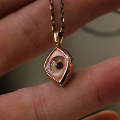 Delicate Hazel Eye Necklace, Evil Eye Pendant, 925 Silver Necklace, Handmade Eye Jewelry, Bead Eye Necklace, Gift for Her, Realistic Jewelry - Etsy Turkey Acotar Party, Outfit Dump, Eyes Necklace, Necklace Evil Eye, Custom Eyes, Sparkly Things, For Her, Hazel Eyes, Eye Pendant