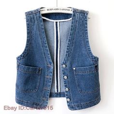 Women Denim Gilet Vest Waistcoat Jacket Jeans Sleeveless Button Casual Vest Coat Colors:Black Blue Size: XS-XL Material:Cotton Blend   Note: 1.Measured by hand ,may 1-2cm error.measure yourslef before order it. 2.As different computers display colors differently, the color of the actual itemmay vary slightly from the above images. 3.We can not guarantee 100% the customers can fit the shoes because of the individual size.We appreciate your understanding Dear customer, welcome to my store, if you Spring Button-up Vest With Pockets, Sleeveless Denim Vest With Buttons For Fall, Trendy Cotton Vest With Snap Buttons, Casual Denim Blue Vest With Buttons, Trendy Denim Vest With Button Closure, Spring Denim Blue Buttoned Vest, Sleeveless Denim Jacket For Summer Workwear, Denim Vest With Snap Buttons For Fall, Denim Blue Vest With Button Closure For Spring