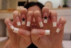 Chunky French Tip Nails, Tara Yummy Nails, Biker Nails, Atlanta Nails, Square French Tip Nails, Western Nails, Tara Yummy, Hippie Nails