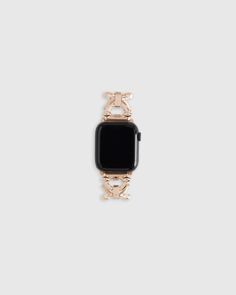 Stainless Steel Chain Link Apple Watch Band Luxury Metal Apple Watch Band, Luxury Metal Rectangular Apple Watch Band, Trendy Gold Stainless Steel Apple Watch Band, Adjustable Gold Watch Band With Solid Link Construction, Trendy Gold Metal Watch Bands, Luxury Gold Chain Link Watch Bands, Gold Stainless Steel Apple Watch Band With Extender, Modern Apple Watch Band With Adjustable Chain, Gold Chain Link Apple Watch Band With Bracelet Strap