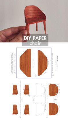 the instructions for how to make an easy wooden chair with wood grains and paper