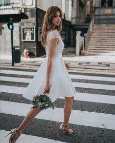 Boho Wedding Dresses Short, Short A Line Wedding Dress, Short Vintage Wedding Dress, Civil Ceremony Dress, Short Elopement Dress, Simple Short Wedding Dress, Wedding Dress Square Neck, Short Bridal Dresses, Modern Short Wedding Dress