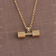 Dumbbell Pendant Necklace Bodybuilding Gym Fitness Barbell Necklace for Men Women Sport Boho Jewelry Go To The Gym, Necklace Men, Casual Jewelry, Mens Jewelry Necklace, Chain Fashion, Elegant Pendant, Stainless Steel Jewelry, Men Necklace, Link Chain