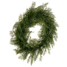 a green wreath on a white background