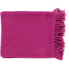 a purple blanket with fringes on it