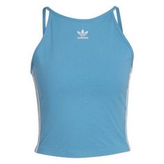 Details The '90s Are Back With This Adidas Tank Top But Only The Good Parts. Like That Pop Star Baby Tee Vibe. Or The Flashes Of Sport, Served Up Here With Signature 3-Stripes Lining The Sides And A Small Adidas Trefoil On The Chest. Then There's The Low Back, A Contrast Against The Higher Neckline. Wear It On Its Own, Or If You Want To Go Full '90s, Just Layer A Contrast Tee Underneath. New With Tag Any Questions Please Ask Before Purchasing Fast Shipping With Tracking Affordable White Adidas Top, Adidas Tank Top, 90s Adidas, Adidas Trefoil, Blue Tank Top, Workout Tank Tops, Blue Adidas, Active Wear Tops, Baby Tee