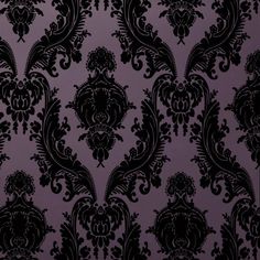 sample heirloom wallpaper in black purple by burke decor 1 Flocked Wallpaper, Wallpaper House Design, Flock Wallpaper, Wallpaper In Black, Hexagon Wallpaper, Gothic Pattern, Gothic Wallpaper, Mazzy Star, Velvet Wallpaper