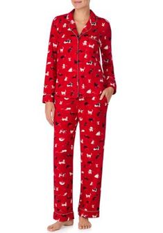 Rest and relax in festive style this holiday season with this cozy two-piece printed pajama set from kate spade new york. | kate spade new york Women's Holiday Printed Hanging Pajama Set, Medium New York Holiday, Printed Pajama, Pet Holiday, Holiday Prints, Pajama Robe, Print Pajamas, Festival Fashion, Kate Spade New York, Polyester Spandex