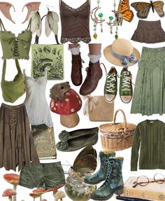 Cottage Core Green Outfit, Goblin Cottage Core, Green Witch Clothing Aesthetic, Green Cottage Core Outfit, Which Core Outfits, Cottage Core Witch Aesthetic Outfits, Cottage Witch Aesthetic Outfit, Jade Core Outfits, Green Fairy Core Outfits