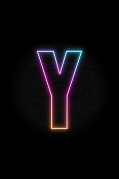 the letter y is made up of neon lights