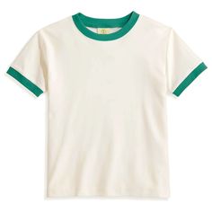 A nostalgic tribute to the iconic Retro times in off white and green colors. Crafted with care, this Ringer Tee combines classic design elements with a touch of vintage charm. Made from high-quality cotton, our ringer t-shirt offers a comfortable and breathable fit Ringer Tee Women, Retro Green Cotton Top, Retro Green Short Sleeve Top, 80s Shirts Women, 70s Shirts, 80s And 90s Fashion, Fall 24, Womens Crewneck, Ringer Tee