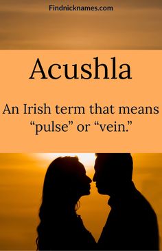 an irish term that means pulse or vein, with the caption acushla