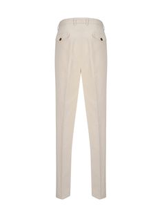 Cotton dyed pants by brunello cucinelli, front button and zipper closure, two side slash pockets, two welt pockets with flap at back, waistband loops. Composition: 100% % Cotton Formal Flat Front Bottoms With Side Pockets, Classic Semi-formal Bottoms With Side Pockets, Classic Tailored Pants With Side Pockets, Classic Dress Pants With Straight Hem And Side Pockets, Classic Dress Pants With Side Pockets And Straight Hem, Classic Semi-formal Pants With Side Pockets, Classic Pants With Straight Hem And Side Pockets, Classic Tapered Leg Dress Pants With Side Pockets, Formal Tapered Leg Bottoms With Patch Pockets