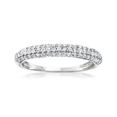 .50 ct. t.w. Pave Diamond Ring in 14kt White Gold | Ross-Simons Sparkling Diamond Promise Ring, Diamond White Diamond Ring, White Gold Sparkling Diamond Ring Fine Jewelry, Fine Jewelry Sparkling White Gold Diamond Ring, Fine Jewelry Sparkling Round Cut Diamond Ring, Sparkling White Gold Diamond Ring Fine Jewelry, Sparkling White Gold Diamond Ring, White Sparkling Diamond Promise Ring, Sparkling White Diamond Ring