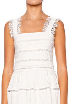 This midi dress is crafted of crisp cotton and features a square neckline and embroidered eyelet trim. Back zip fastening 100% cotton Fixed straps Partially lined Hand wash Kate Dress, White Midi Dress, Square Necklines, Square Neckline, Dresses For Sale, Full Length, Perfect Fit, Hand Wash, Midi Dress