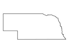 an outline map of the state of arizona on a white background, with one corner missing