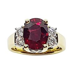 Unheated Ruby 4.19 carats with Diamond 0.40 carat Ring set in 18 Karat Gold Settings (GIA Certified) Width: 0.7 cm Length: 1.0 cm Ring Size: 53 Total Weight: 10.59 grams "We first opened doors in 1980 when it was then situated in the vicinity of the Victory Monument; a small and modest storefront with a couple of counters. From its humble beginnings to where it stands today, our company has proven its abilities as a jeweler. Since the beginning, we have been supplying fine quality pieces to deal 4 Carat Ring, Oval Sapphire Ring, Classic Rings, Ruby Diamond Rings, Golden Ring, Diamond Ring Settings, Ruby Diamond, Classic Ring, Solitaire Ring