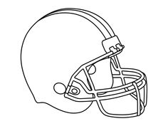 a football helmet is shown in black and white