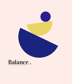 the logo for balance is shown in blue, yellow and pink with an abstract shape