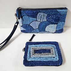 Chicos Wristlet Pouch Mykonos Mediterranean Blue Travel Cosmetic Bags 2pc Set Show Off Your Baby Blues With This Fabulous Wristlet Set. Designed In An Array Of Pretty Patterns, You Can Tote All Three Or Choose Your Size And Style As You Head Out The Door. Zipper Closure. Detachable Wristlet Loop. Dimensions: 5" X 9" (Largest Pouch). 4" X 5.5" (Smallest Pouch). Smaller One Can Clip To The Larger One Or Be Stored Inside. Cotton, Raffia, Polyester And Metal. Larger Pouch Was Used A Few Times And Ha Blue Handheld Pouch For Daily Use, Blue Wallet With Zipper Pouch, Blue Wallets With Zipper Pouch, Rectangular Blue Coin Purse, Blue Zipper Pouch Clutch For Daily Use, Blue Pouch Wallet With Zipper, Handmade Blue Pouch Wallets, Blue Clutch With Zipper Pouch For Daily Use, Blue Rectangular Coin Purse With Removable Pouch