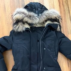 Excellent Condition Fitted Black Parka With Double-lined Hood, Winter Parka, Fur Hood, Parka, Puffer, Jackets & Coats, Jackets For Women, Color, Black