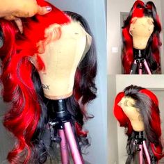 The Best Wigs Are Over Here, Come Shop And Have Sum Fun ;) Lux Hair, Red Streaks, Brazilian Hair Wigs, Long Human Hair Wigs, Ombre Highlights, Virgin Hair Wigs, Human Hair Color, Pretty Hair Color, Colored Wigs