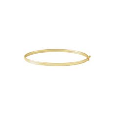 Customize your bracelet stack with this classic 14K gold bangle. Available in 14k Yellow Gold, White Gold or Rose Gold Closure: Snap-Lock Clasp 4mm x 2mm 7 inch length Production lead time for all engraved orders is 4 weeks. Benefits of Solid 14k Gold Jewelry Most loved for its durability and longevity Can be worn daily and requires less maintenance and care than plated, vermeil, or silver jewelry Sweat/water resistant so you can take your beloved pieces with you no matter the occasion Will not Classic Tarnish Resistant Round Bangle, Classic Tarnish-resistant Round Bangle, Classic Gold Engraved Bangle Bracelet, Classic Oval Gold Bracelet Engraved, Classic 14k Gold Hoop Bangle, Classic 14k Gold Hoop Bracelet, Classic Engraved Oval Gold Bracelet, Classic 14k Gold Name Bracelet, Classic Name Bracelet With Polished Bangle Finish