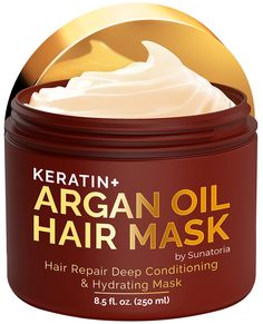 PRICES MAY VARY. Moroccan Argan Oil: This moisturizing hair mask features argan oil, a powerful ingredient for soft, shiny hair. The deep conditioning hair mask for damaged hair provides nourishing ingredients Hydrolyzed Keratin: Keratin in this keratin hair treatment mask strengthens hair and limits split end problems. The hair treatment masks deliver damage repairing molecules Deep Penetrating Vitamins: This deep hair conditioner for dry damaged hair also contains a mix of Omega 3, Omega 9, an Hair Split Ends, Serum For Hair, Deep Hair Conditioner, Moisturizing Hair Mask, Oil Hair Mask, Argan Oil Hair Mask, Stop Hair Breakage, Hair Repair Treatments, Coffee Hair