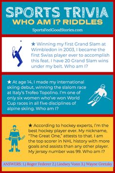 three different types of sports trivias